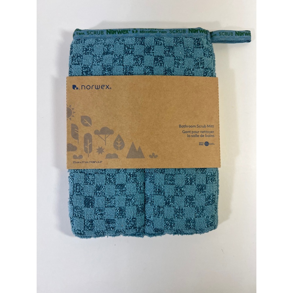 Norwex Bathroom Scrub Mitt Blue 9 x 6.5 New